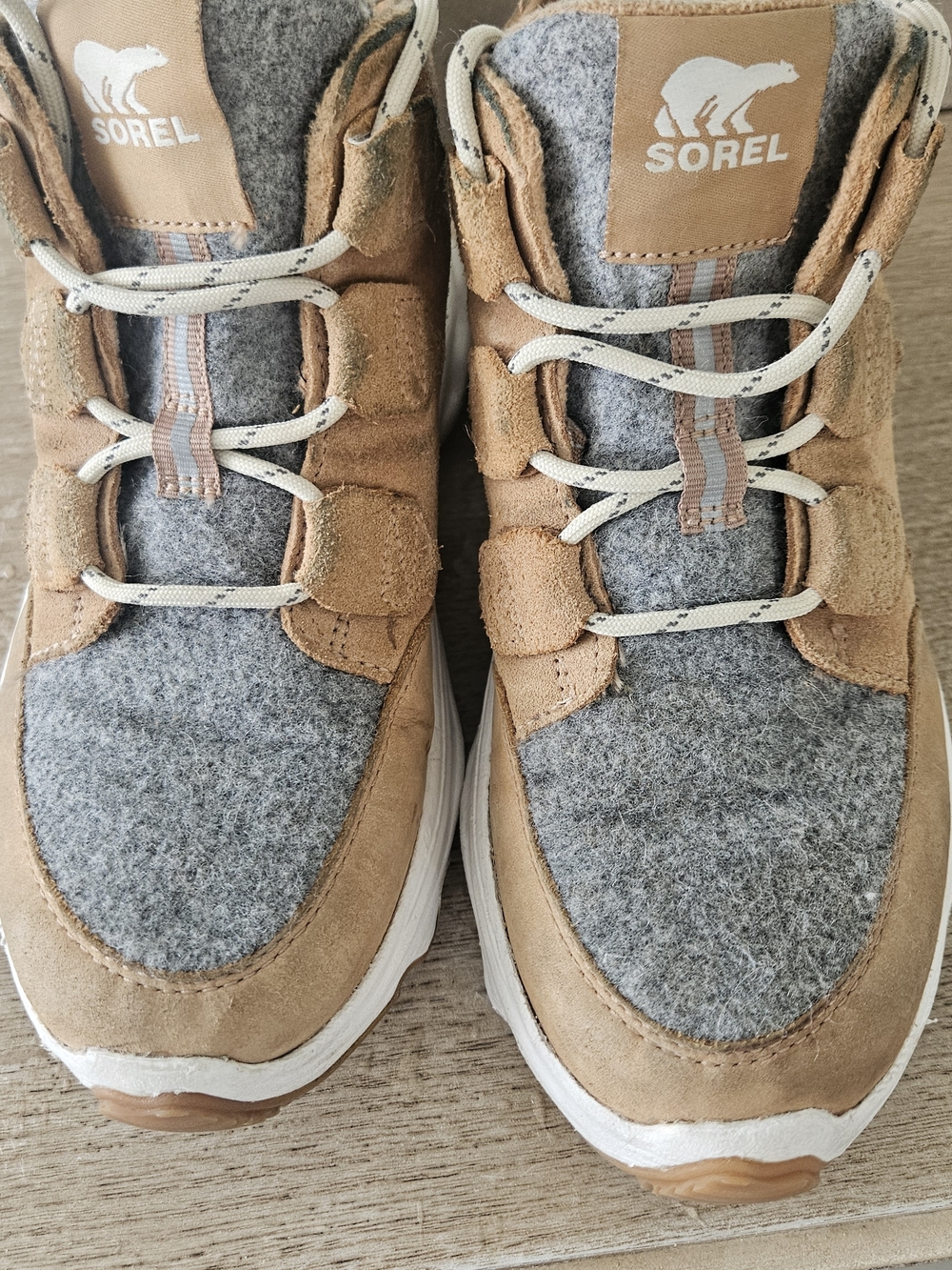 Sorel Women's Suede & Wool Lace-Up Sneakers - Tan & Gray